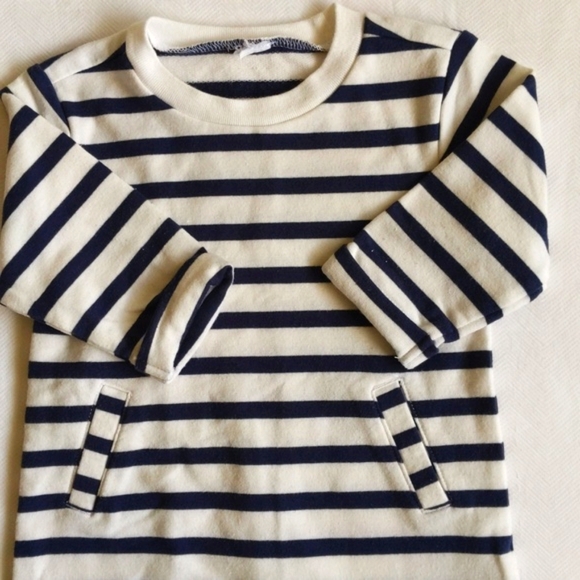 old navy nautical stripe classic tunic sweatshirt dress 3-6 months baby girl - Picture 2 of 5